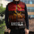 Angola Sleeveless Puffer Jacket with Red Black Yellow Grunge Design - Wonder Print Shop