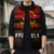 Angola Sleeveless Puffer Jacket with Red Black Yellow Grunge Design - Wonder Print Shop