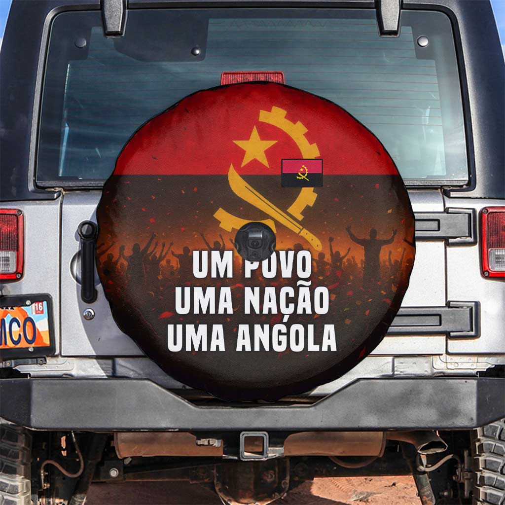 Angola Spare Tire Cover with Red Black Yellow Grunge Design - Wonder Print Shop