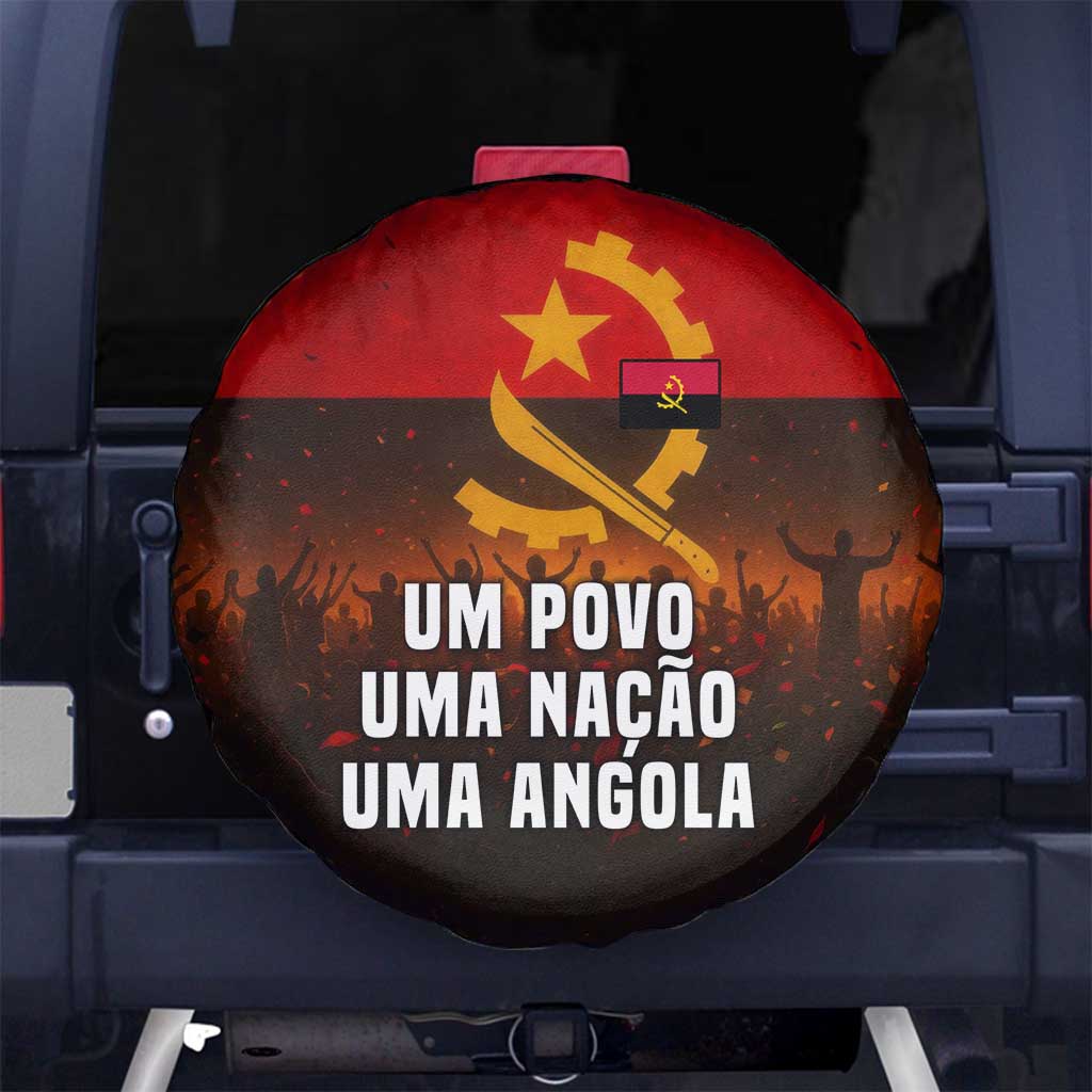 Angola Spare Tire Cover with Red Black Yellow Grunge Design - Wonder Print Shop