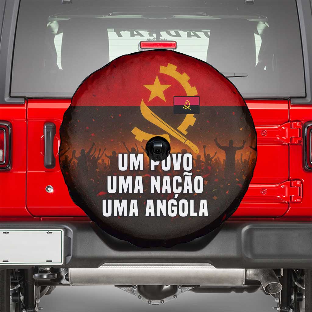 Angola Spare Tire Cover with Red Black Yellow Grunge Design - Wonder Print Shop