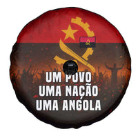 Angola Spare Tire Cover with Red Black Yellow Grunge Design - Wonder Print Shop
