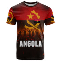 Angola T Shirt with Red Black Yellow Grunge Design - Wonder Print Shop