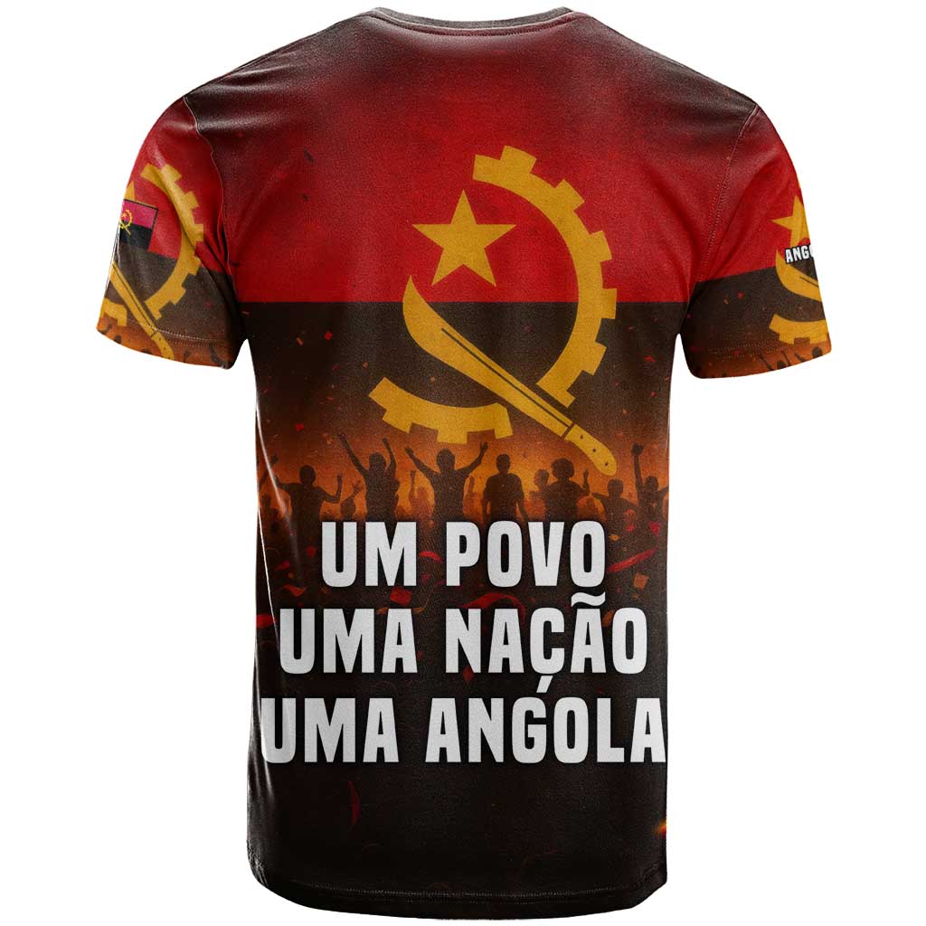 Angola T Shirt with Red Black Yellow Grunge Design - Wonder Print Shop