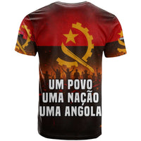 Angola T Shirt with Red Black Yellow Grunge Design - Wonder Print Shop