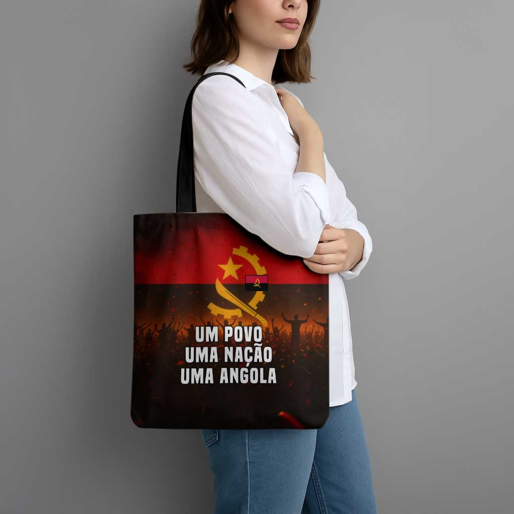 Angola Tote Bag with Red Black Yellow Grunge Design - Wonder Print Shop