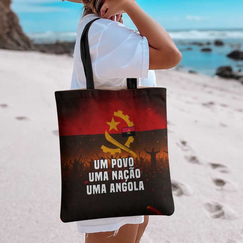Angola Tote Bag with Red Black Yellow Grunge Design - Wonder Print Shop
