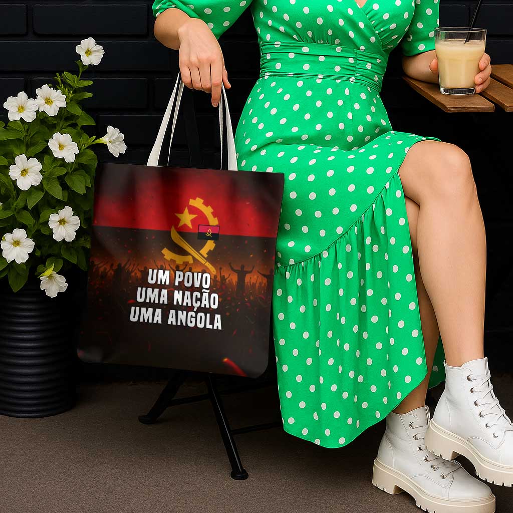 Angola Tote Bag with Red Black Yellow Grunge Design - Wonder Print Shop