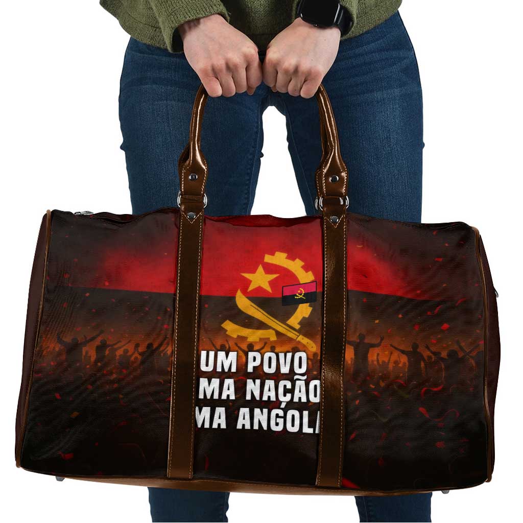 Angola Travel Bag with Red Black Yellow Grunge Design - Wonder Print Shop