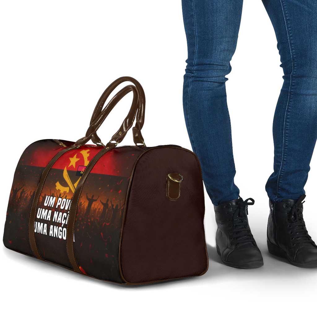 Angola Travel Bag with Red Black Yellow Grunge Design - Wonder Print Shop