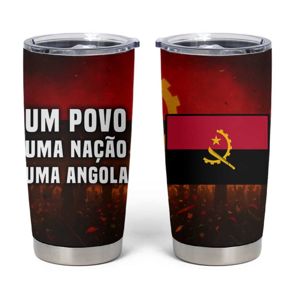 Angola Tumbler Cup with Red Black Yellow Grunge Design - Wonder Print Shop