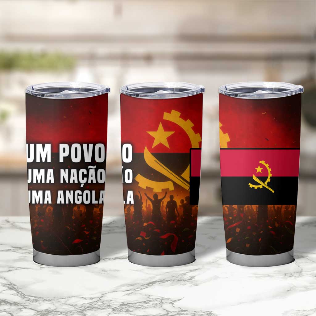 Angola Tumbler Cup with Red Black Yellow Grunge Design - Wonder Print Shop