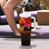 Angola Tumbler With Handle with Red Black Yellow Grunge Design - Wonder Print Shop