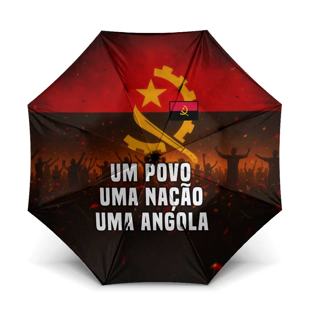 Angola Umbrella with Red Black Yellow Grunge Design - Wonder Print Shop