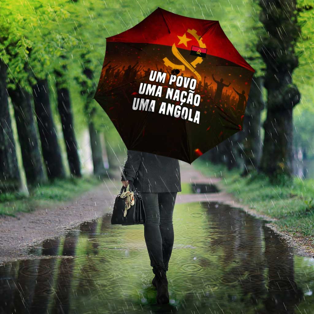 Angola Umbrella with Red Black Yellow Grunge Design - Wonder Print Shop