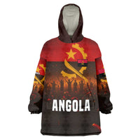Angola Wearable Blanket Hoodie with Red Black Yellow Grunge Design - Wonder Print Shop