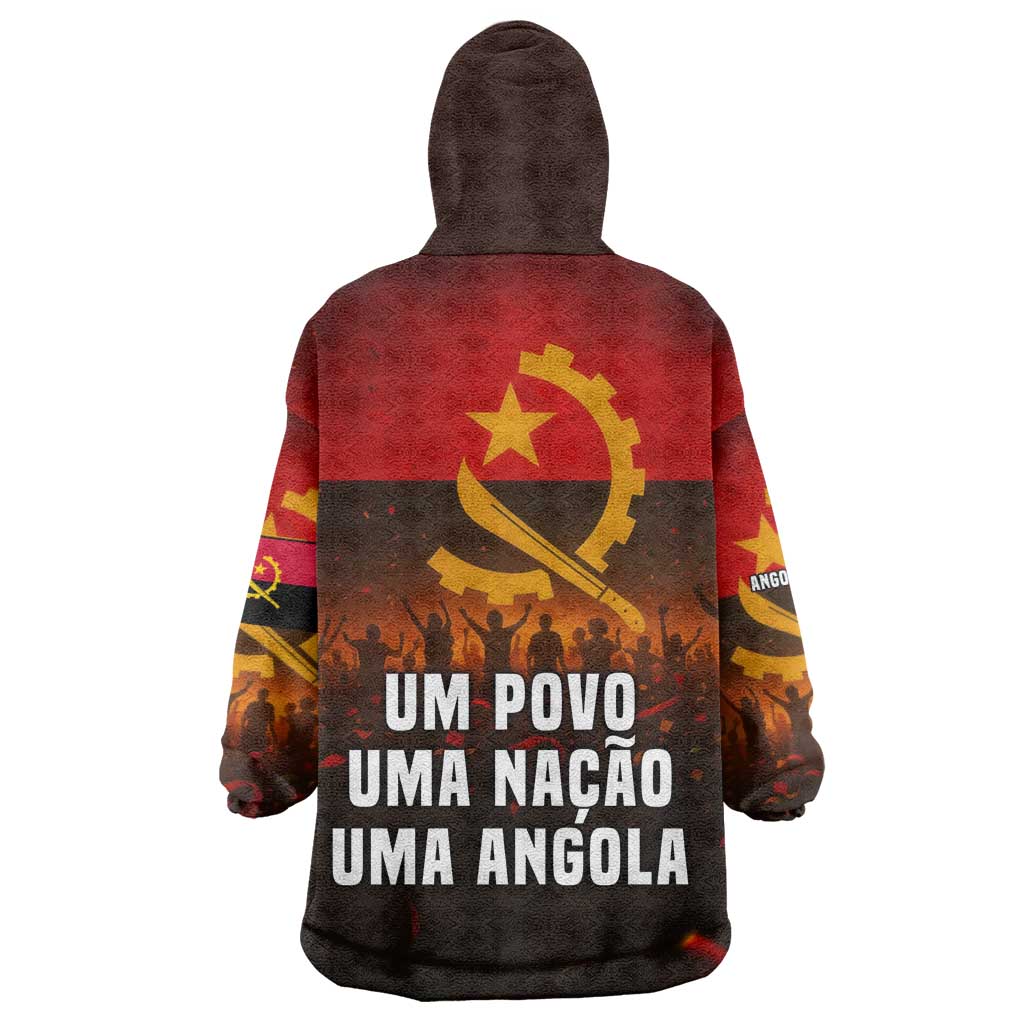 Angola Wearable Blanket Hoodie with Red Black Yellow Grunge Design - Wonder Print Shop