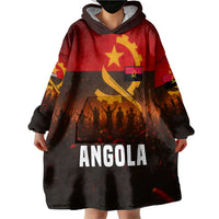 Angola Wearable Blanket Hoodie with Red Black Yellow Grunge Design - Wonder Print Shop