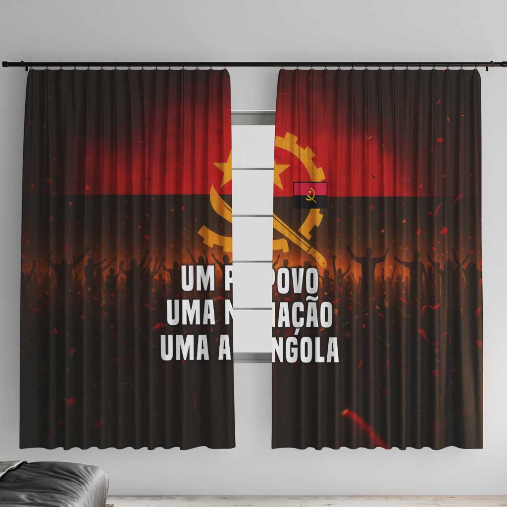 Angola Window Curtain with Red Black Yellow Grunge Design - Wonder Print Shop