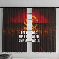 Angola Window Curtain with Red Black Yellow Grunge Design - Wonder Print Shop