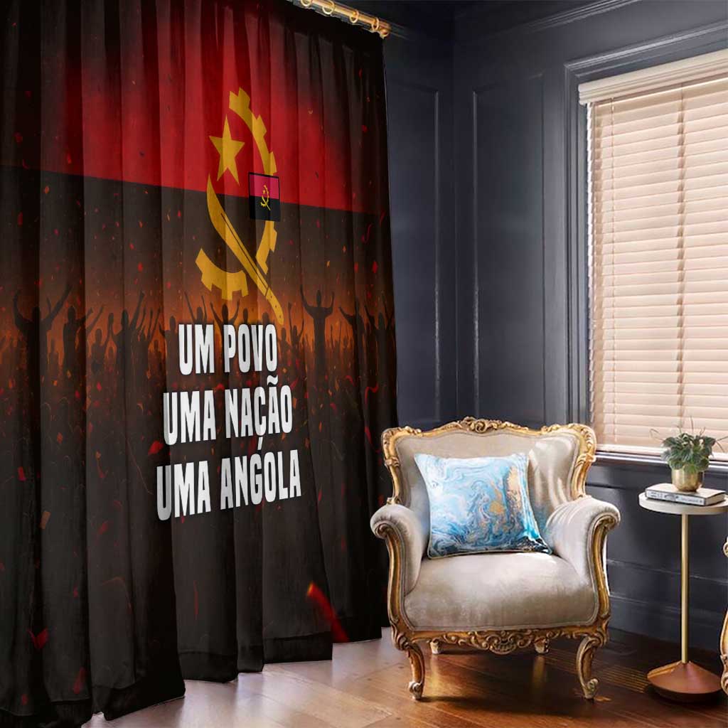 Angola Window Curtain with Red Black Yellow Grunge Design - Wonder Print Shop