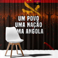 Angola Window Curtain with Red Black Yellow Grunge Design - Wonder Print Shop