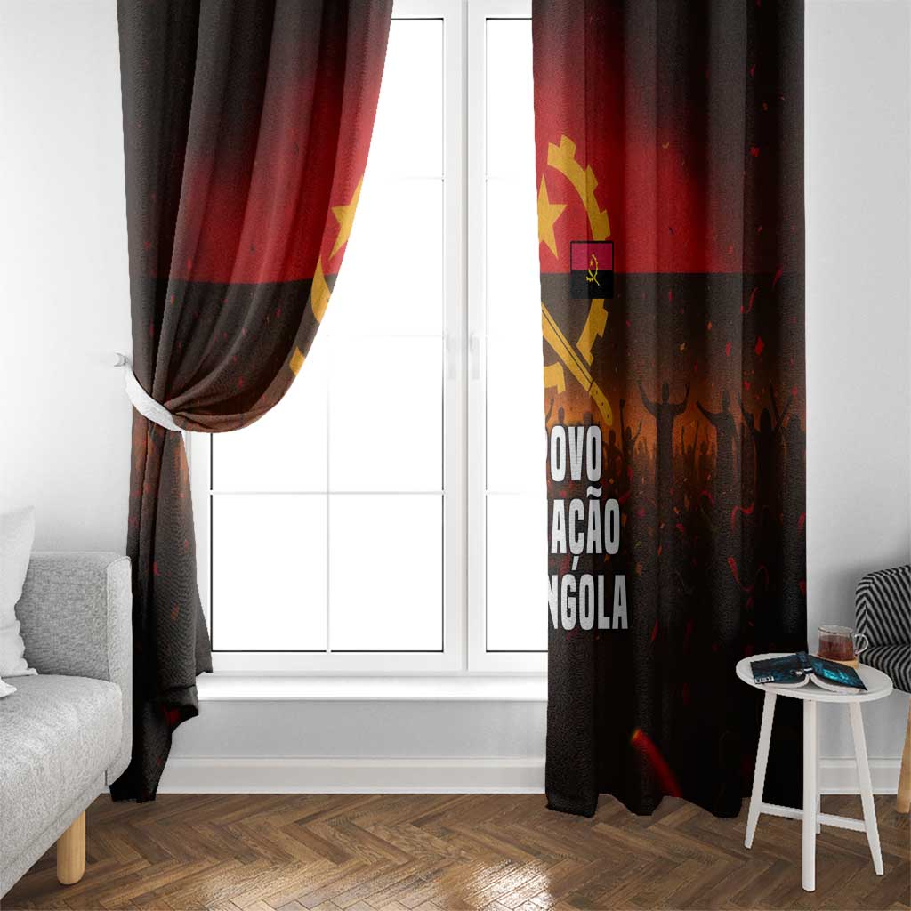 Angola Window Curtain with Red Black Yellow Grunge Design - Wonder Print Shop
