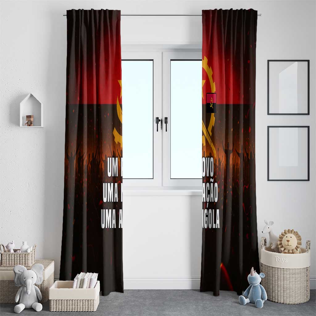 Angola Window Curtain with Red Black Yellow Grunge Design - Wonder Print Shop