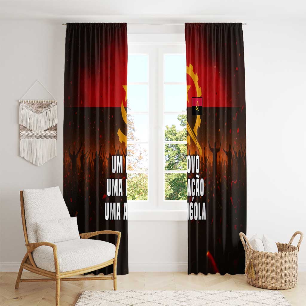Angola Window Curtain with Red Black Yellow Grunge Design - Wonder Print Shop
