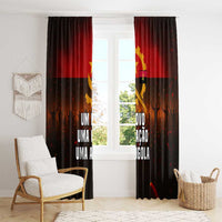 Angola Window Curtain with Red Black Yellow Grunge Design - Wonder Print Shop