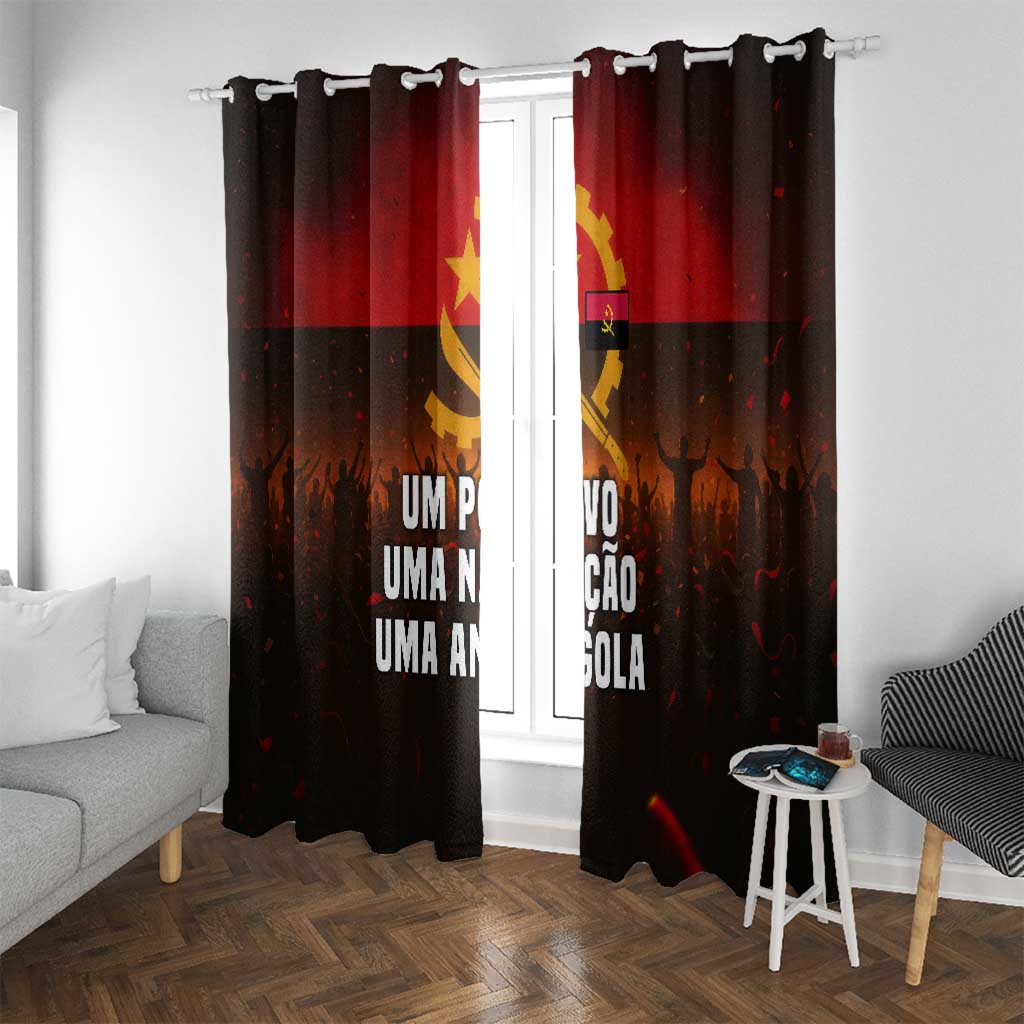 Angola Window Curtain with Red Black Yellow Grunge Design - Wonder Print Shop