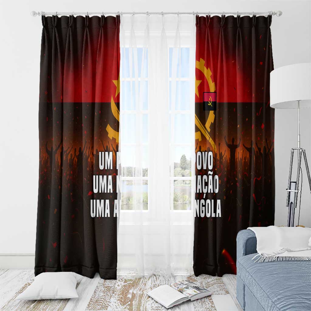 Angola Window Curtain with Red Black Yellow Grunge Design - Wonder Print Shop