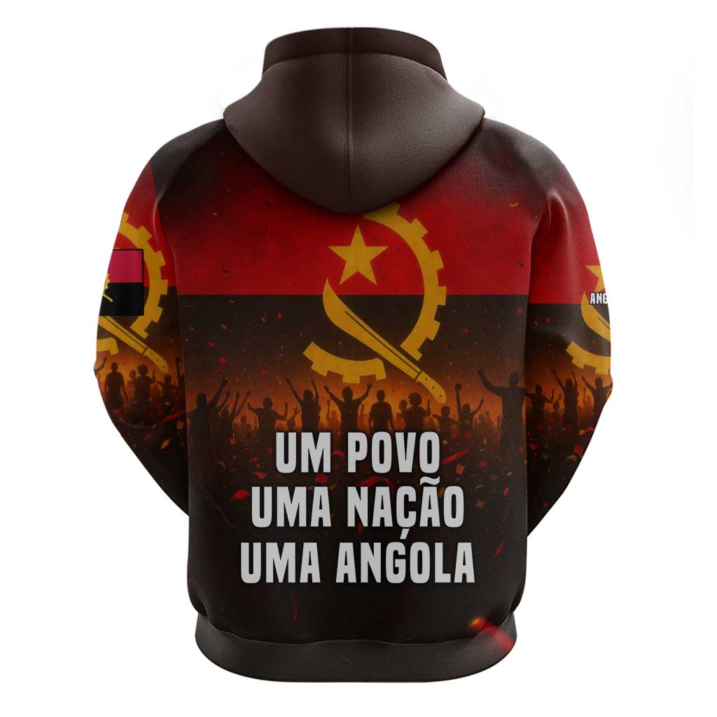 Angola Zip Hoodie with Red Black Yellow Grunge Design - Wonder Print Shop