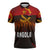 Angola Zipper Polo Shirt with Red Black Yellow Grunge Design - Wonder Print Shop