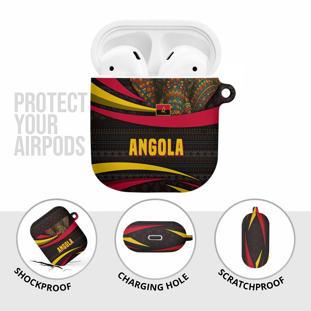 Angola AirPods Case with Red Black Yellow Tribal Design and Elephant - Wonder Print Shop