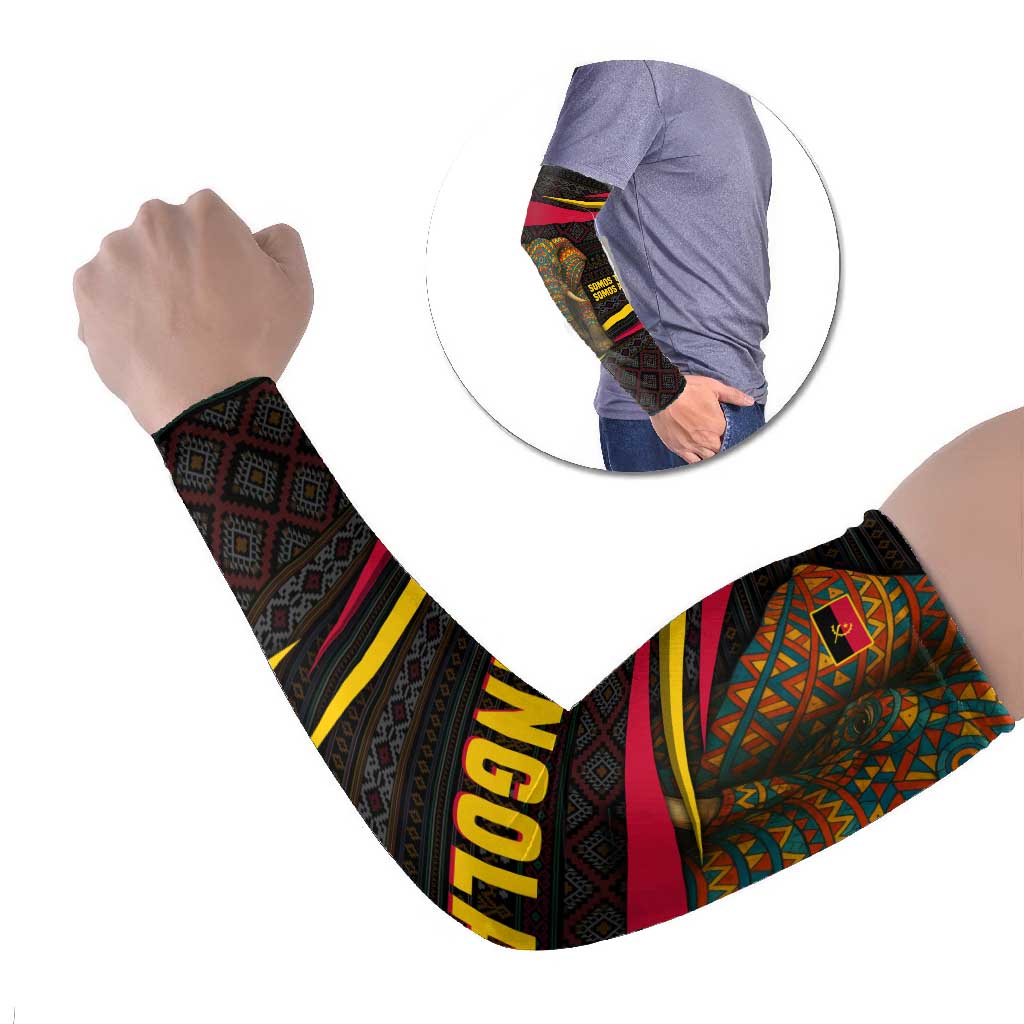 Angola Arm Sleeves with Red Black Yellow Tribal Design and Elephant - Wonder Print Shop