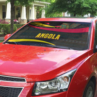 Angola Auto Sun Shade with Red Black Yellow Tribal Design and Elephant - Wonder Print Shop