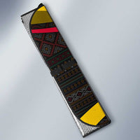Angola Auto Sun Shade with Red Black Yellow Tribal Design and Elephant - Wonder Print Shop