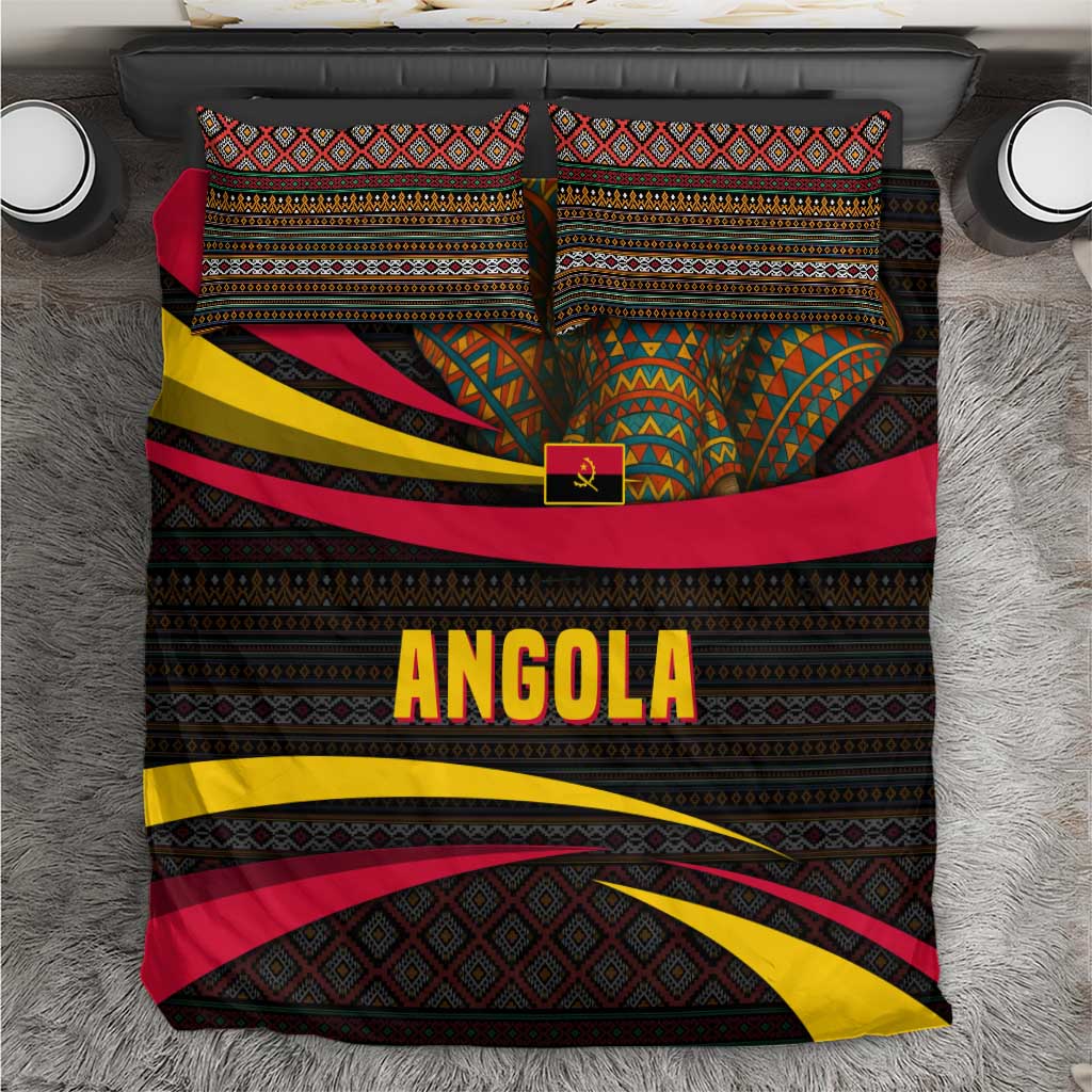 Angola Bedding Set with Red Black Yellow Tribal Design and Elephant - Wonder Print Shop