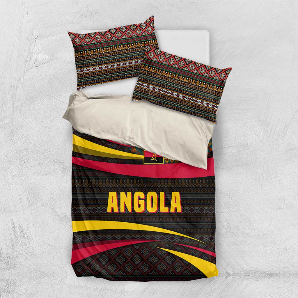 Angola Bedding Set with Red Black Yellow Tribal Design and Elephant - Wonder Print Shop