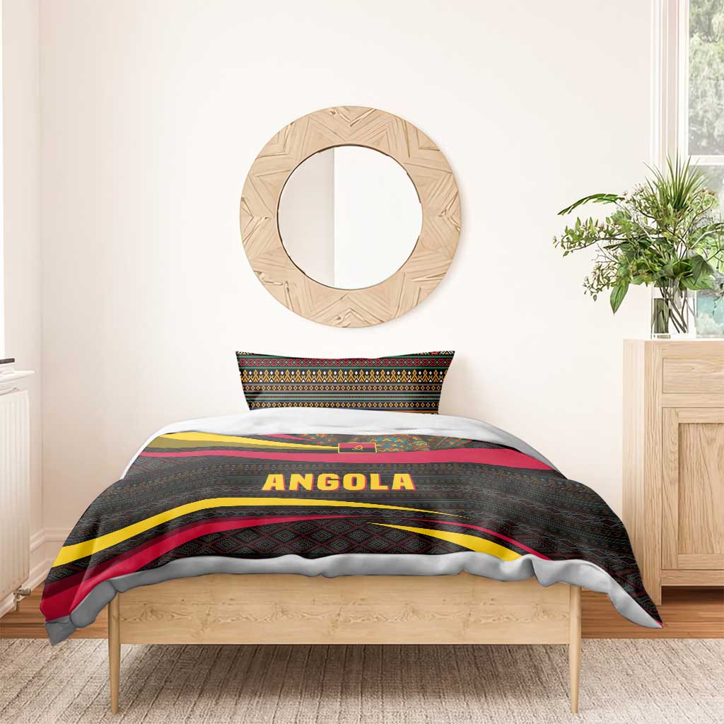 Angola Bedding Set with Red Black Yellow Tribal Design and Elephant - Wonder Print Shop
