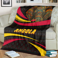 Angola Blanket with Red Black Yellow Tribal Design and Elephant - Wonder Print Shop