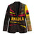 Angola Blazer with Red Black Yellow Tribal Design and Elephant - Wonder Print Shop