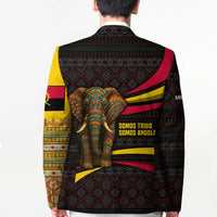 Angola Blazer with Red Black Yellow Tribal Design and Elephant - Wonder Print Shop
