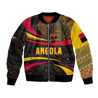 Angola Bomber Jacket with Red Black Yellow Tribal Design and Elephant - Wonder Print Shop