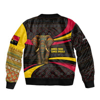 Angola Bomber Jacket with Red Black Yellow Tribal Design and Elephant - Wonder Print Shop