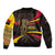 Angola Bomber Jacket with Red Black Yellow Tribal Design and Elephant - Wonder Print Shop