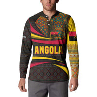 Angola Button Sweatshirt with Red Black Yellow Tribal Design and Elephant - Wonder Print Shop