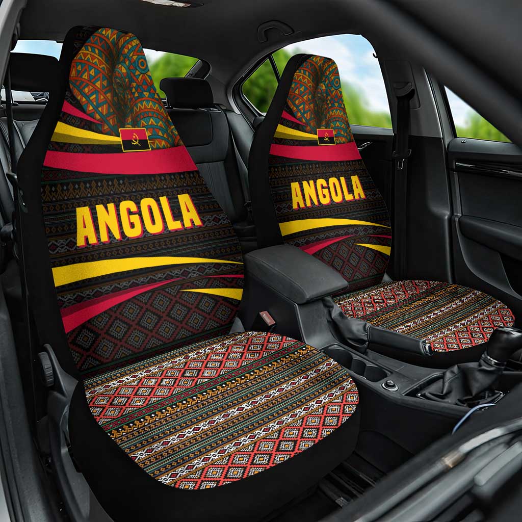 Angola Car Seat Cover with Red Black Yellow Tribal Design and Elephant - Wonder Print Shop