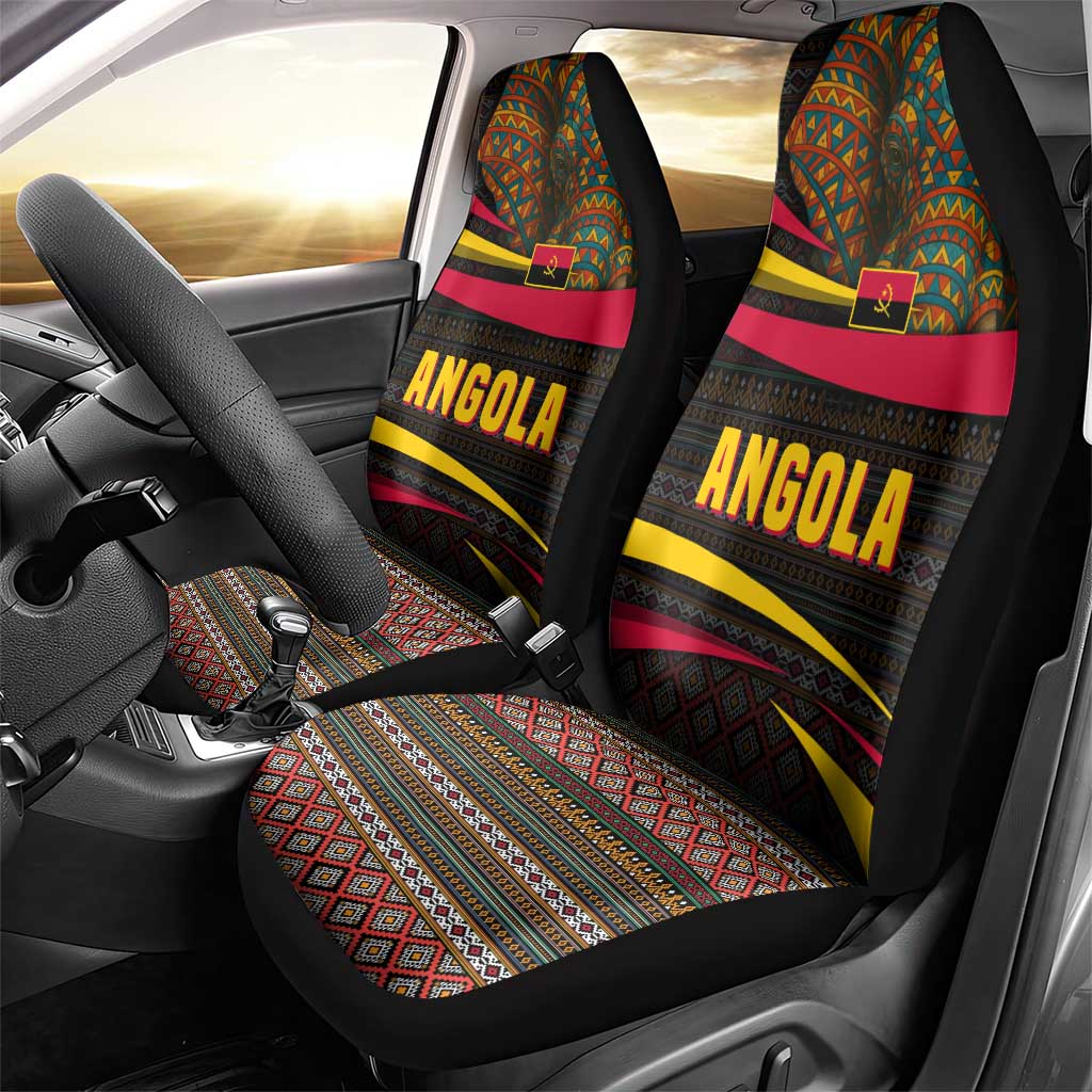 Angola Car Seat Cover with Red Black Yellow Tribal Design and Elephant - Wonder Print Shop